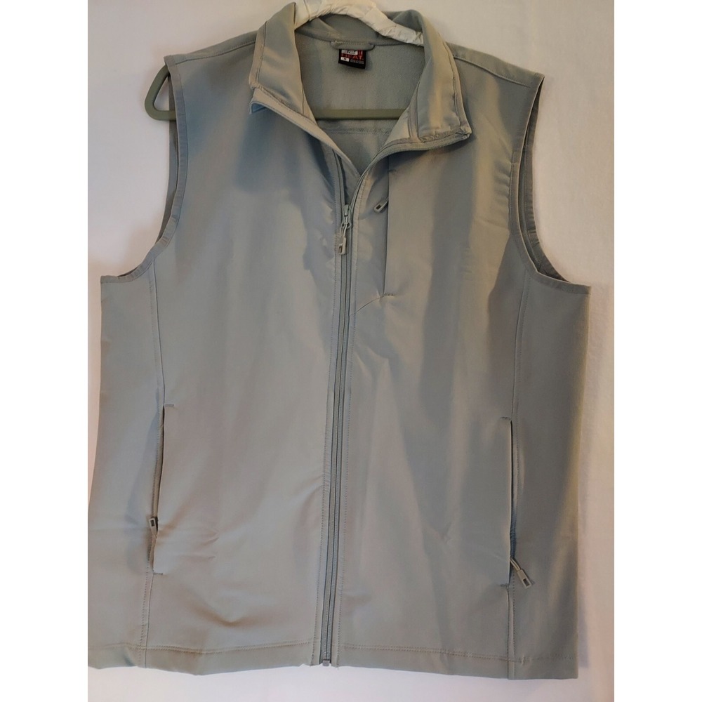 32 Degrees Heat Mens Softshell Vest Light Gray‎ Full Zip Medium T2414112